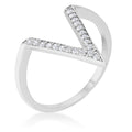 Avera Michelle 0.2ct Cubic Zirconia Delicate V-Shape Ring by Avera Group