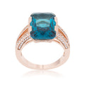 Avera Rema 8.6ct Emerald Classic Cocktail Ring in Turquoise Aqua by Avera Group