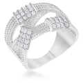 Avera Peyton 0.36ct Cubic Zirconia Wide Cable Statement Ring by Avera Group
