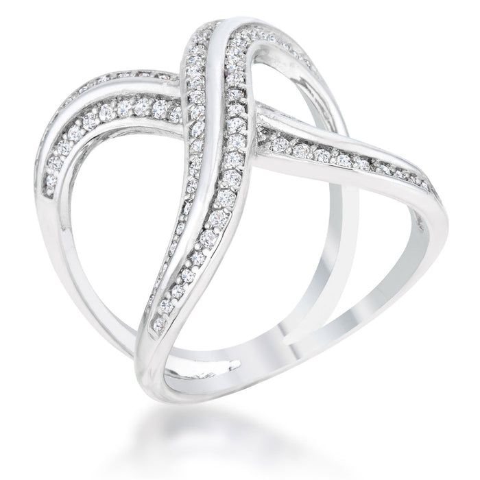 Avera Christa 0.4ct Cubic Zirconia Pave X Ring by Avera Group