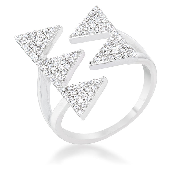 Avera Nori 0.63ct Cubic Zirconia Geometric Contemporary Ring by Avera Group