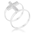 Avera Francis 0.08ct CZ Contemporary Cross Ring in Gold by Avera Group
