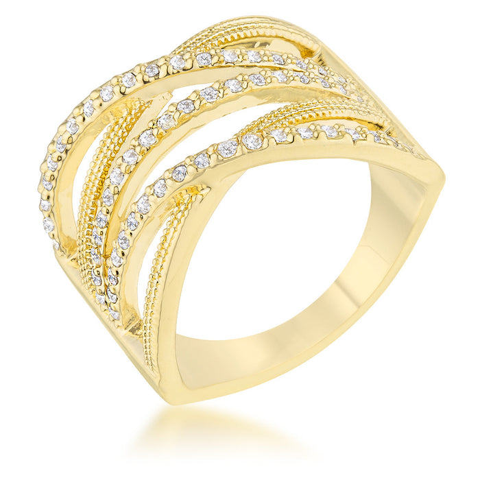 Avera Greta 0.57ct Cubic Zirconia Wide Cocktail Cable Ring by Avera Group