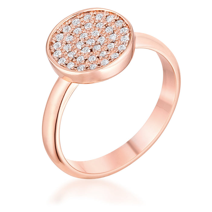 Avera 0.2ct Cubic Zirconia Pave Circle Ring in Pink by Avera Group