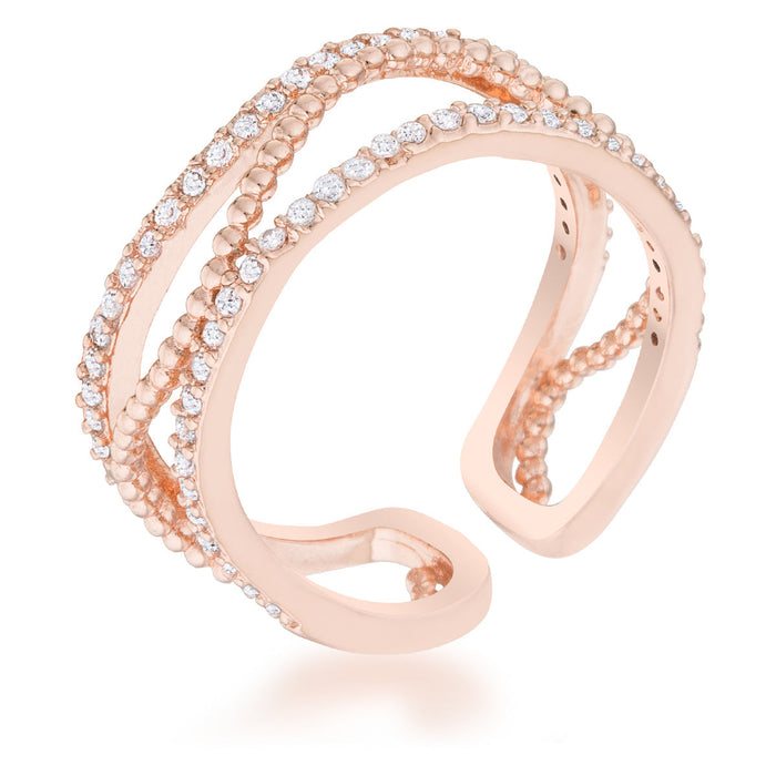 Avera Marina 0.5ct Cubic Zirconia Abstract Cuff Ring by Avera Group