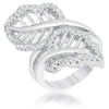 Avera Lina 0.4ct Cubic Zirconia Leaf Wrap Ring in Silver