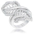 Avera Lina 0.4ct Cubic Zirconia Leaf Wrap Ring in Silver by Avera Group