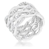 Avera Contemporary 0.88ct Cubic Zirconia Twist Wide Cocktail Ring