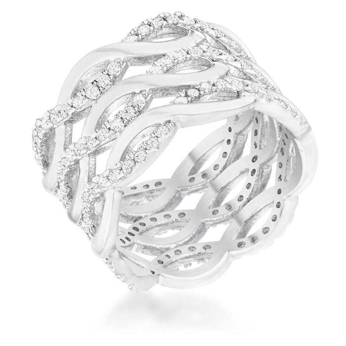 Avera Contemporary 0.88ct Cubic Zirconia Twist Wide Cocktail Ring by Avera Group