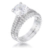 Avera 2.1Ct Plated Baroque Style Wedding Set In Silver
