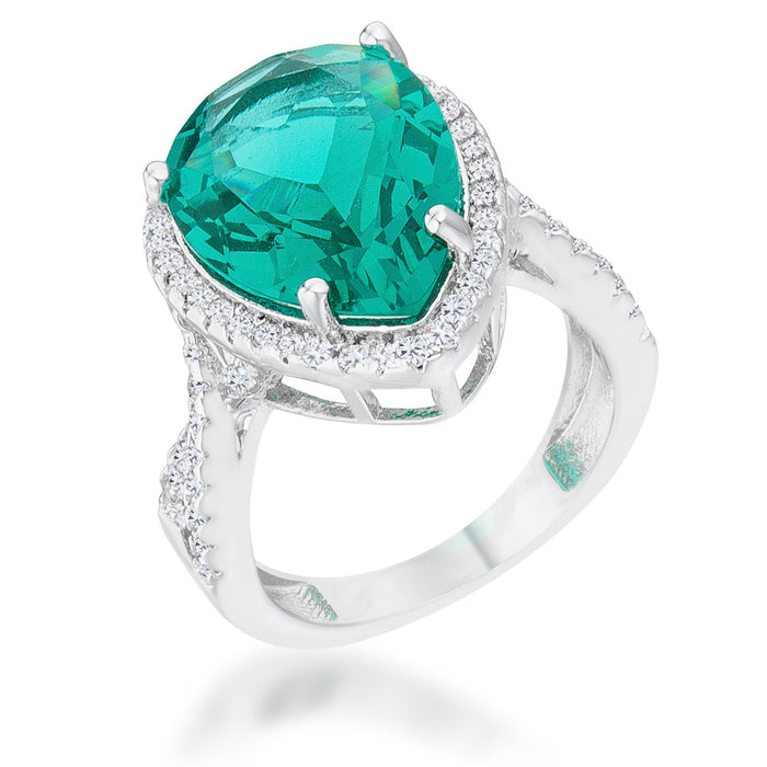 Avera Laura 9.9ct Cubic Zirconia Classic Teardrop Ring by Avera Group