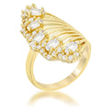 Avera Natalie 2.15ct Cubic Zirconia 14k Gold Contemporary Cocktail Ring by Avera Group