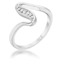 Avera Sheryl 0.07ct CZ 14k Gold Simple Wave Ring by Avera Group