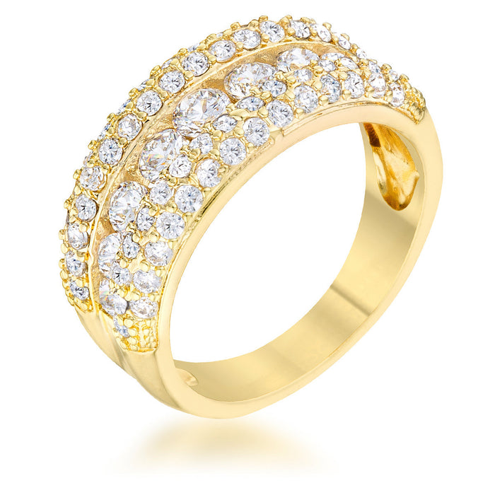 Avera Luna 1.1ct Cubic Zirconia 14k Gold Classic Band Ring by Avera Group