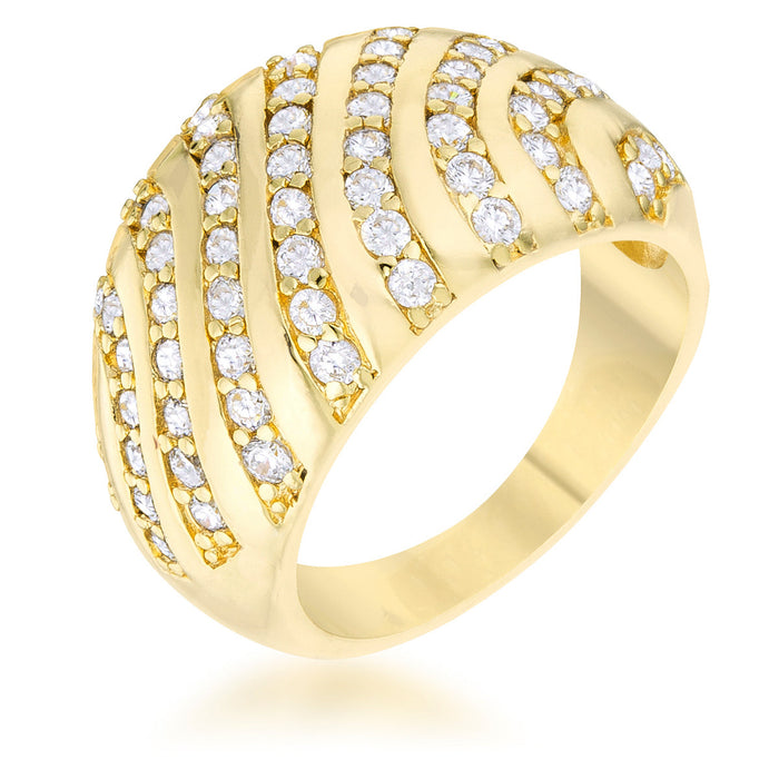 Avera Shayla 0.95ct Cubic Zirconia 14k Contemporary Dome Ring by Avera Group