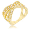 Avera Sandy 0.37ct Cubic Zirconia 14k Gold Classic Criss Cross Ring