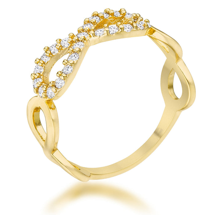 Avera Mina 0.35ct Cubic Zirconia 14k Gold Infinity Ring by Avera Group