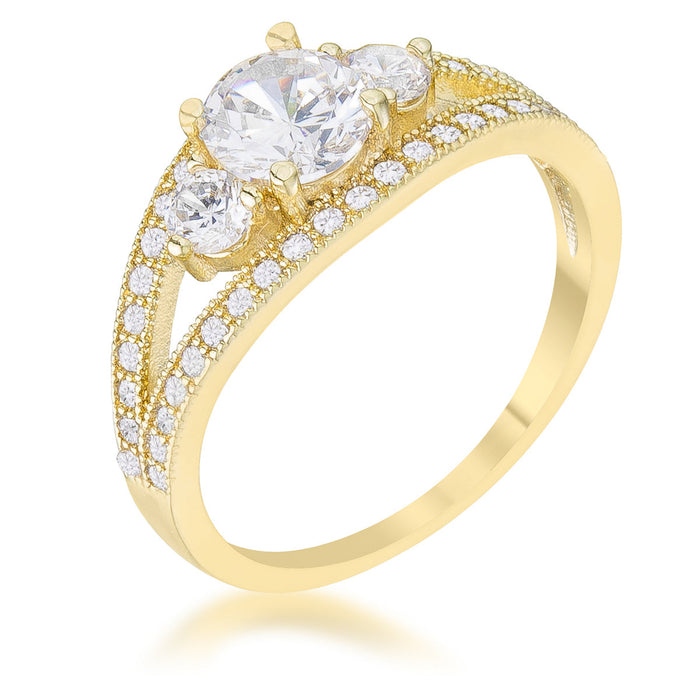 Avera Genna 1.1ct Cubic Zirconia 14k Gold Delicate Classic Ring by Avera Group