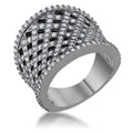 Avera Brin 1.4ct Cubic Zirconia Hematite Wide Woven Style Ring by Avera Group