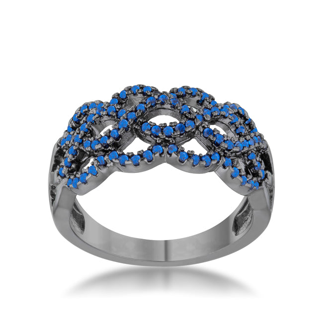 Avera Brina 0.4ct Cubic Zirconia Hematite Twist Ring by Avera Group
