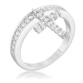Avera Christine 0.2ct Cubic Zirconia Cross Charm Ring by Avera Group