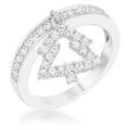 Avera Christmas Tree 0.3ct CZ Holiday Charm Ring Size 5 Silver by Avera Group