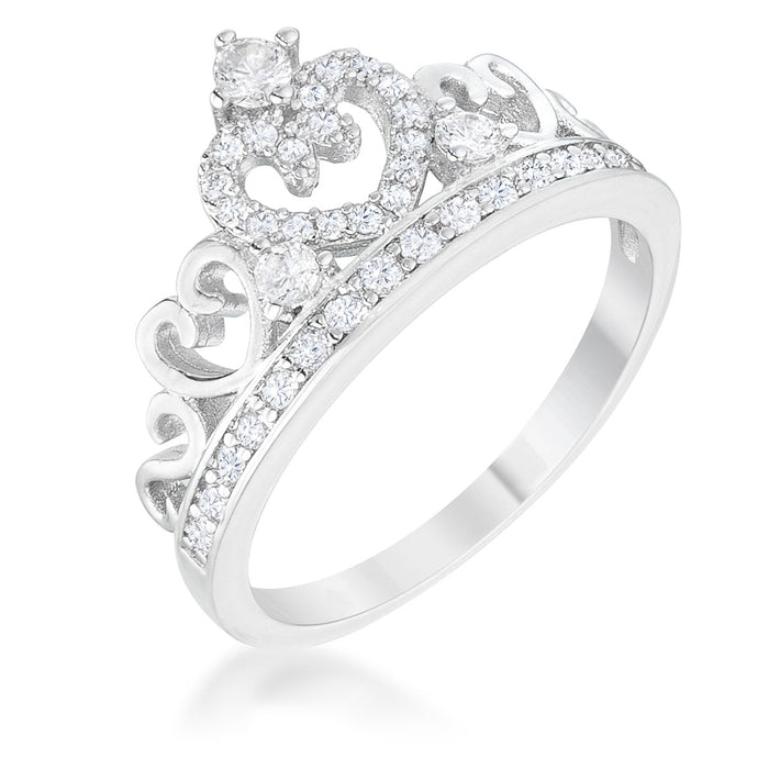 Avera Aurora 0.34ct Heart Crown Sterling Silver Ring by Avera Group