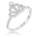 Avera Elina 0.36ct Cubic Zirconia Simple Crown Ring in Silver Tone by Avera Group