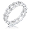 Avera Interlocking Chain Design Ring with Cubic Zirconia