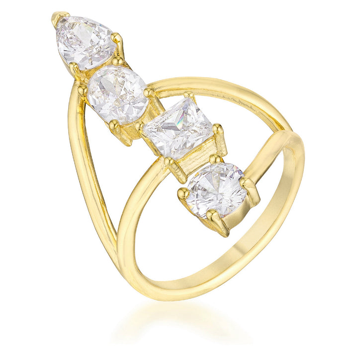 Avera 3CT Stunning CZ Ring in Radiant Gold Finish by Avera Group