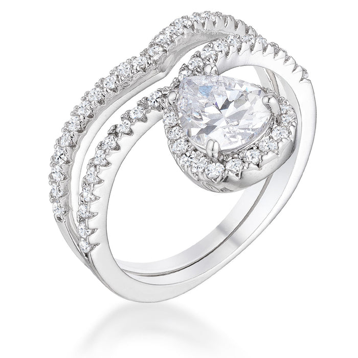 Avera 1.75Ct Chevron Wedding Set With Cubic Zirconia by Avera Group
