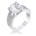 Avera 3Ct Elegant Plated Criss-Cross Cubic Zirconia Engagement Ring by Avera Group
