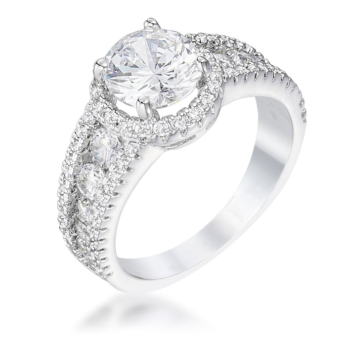 Avera 2.1Ct Plated Solitaire Engagement Halo Ring by Avera Group
