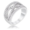 Avera .4Ct Plated Classic Twist Wide Cz Ring
