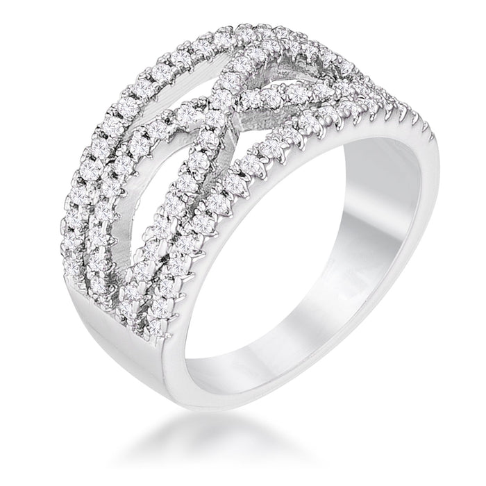 Avera .4Ct Plated Classic Twist Wide Cz Ring by Avera Group
