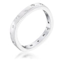 Avera .23Ct Plated Cz Speckled Square Shaped Stackable Band by Avera Group