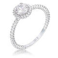 Avera .45Ct Plated Mini Twisted Rope Cz Solitaire Ring by Avera Group