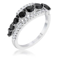 Avera 1.06Ct Hematite Plated Graduated Cubic Zirconia Half Eternity Ring by Avera Group