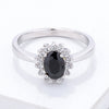 Avera Petite Oval Ring With Black Cubic Zirconia