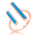 Avera Contemporary Opal Double Bar Ring In Pink by Avera Group