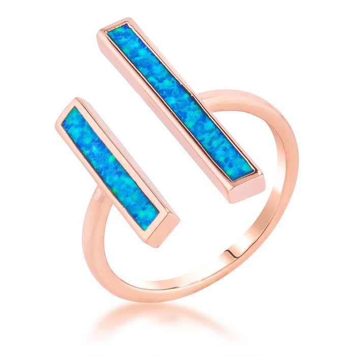 Avera Contemporary Opal Double Bar Ring In Pink by Avera Group