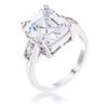 Avera 9.71 Ct Triple Stone Emerald Cut Cubic Zirconia Ring