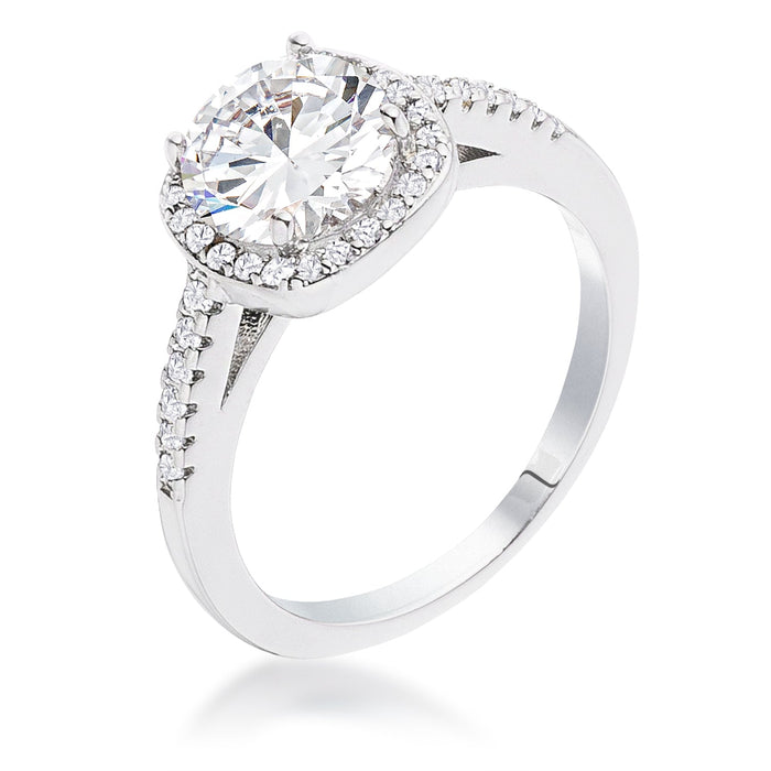 Avera 2.97Ct Plated Classic Cushion Cut Halo Ring by Avera Group