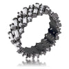 Avera Hematite Cz Alternating Baguette Round Eternity Band