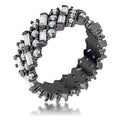 Avera Hematite Cz Alternating Baguette Round Eternity Band by Avera Group