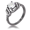 Avera Hematite Round Parallel Pave Twist Ring