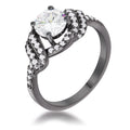 Avera Hematite Round Parallel Pave Twist Ring by Avera Group