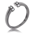 Avera Hematite Petite Cz Open Cuff Ring by Avera Group