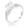 Avera 2.11Ct Round Cut Cubic Zirconia Petite Ribbon Engagement Ring