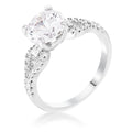 Avera 2.11Ct Round Cut Cubic Zirconia Petite Ribbon Engagement Ring by Avera Group